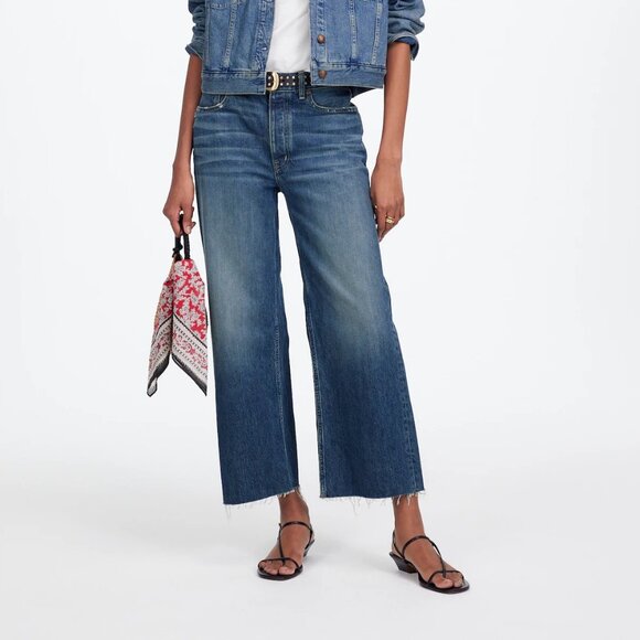 NWT Madewell Low-Slung Baggy Crop Denim Jeans 29P Petite - Picture 1 of 3
